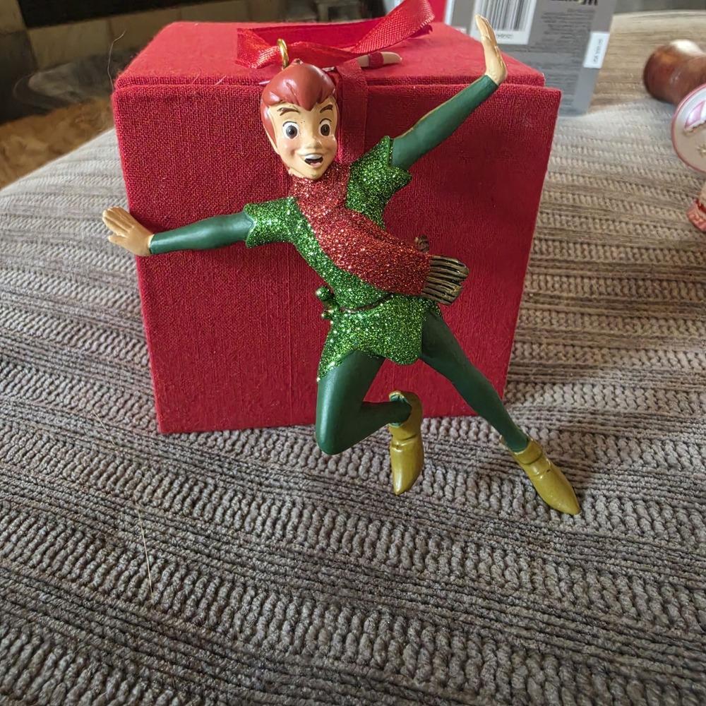 Disney Parks Peter Pan Green Sparkly Holiday Christmas Ornament